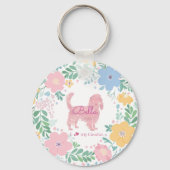 Porte-clés Couronne Rose Pâle Cavalier King Charles Spaniel  (Recto)