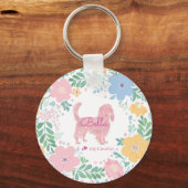 Porte-clés Couronne Rose Pâle Cavalier King Charles Spaniel  (Recto)