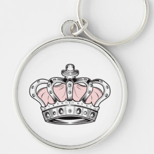 Porte-clés Couronne royale rose, esthétique de reine   Prince