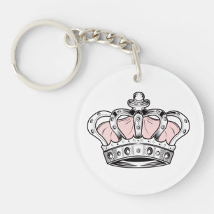 Porte-clés Couronne Royale Rose Reine Esthétique Princesse