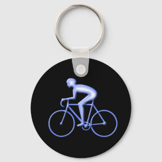 Porte-clés Course à vélo en bleu