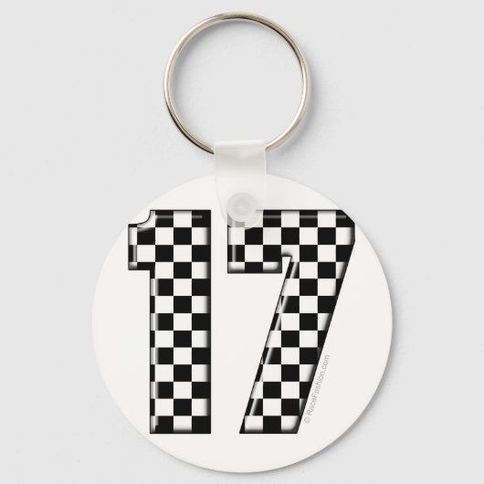 Porte-clés course automobile numéro 17 (Recto)