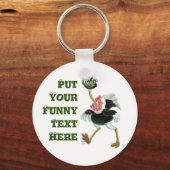 Porte-clés Course d'autruche dans le marais (Recto)