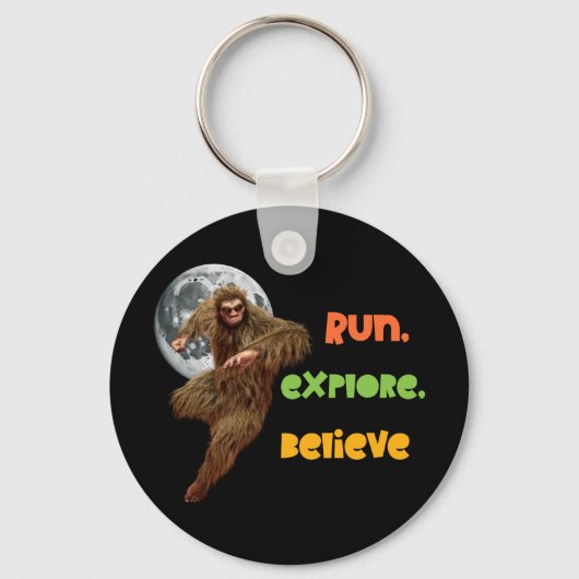 Porte-clés Course d'aventure Sasquatch Believe Design (Recto)