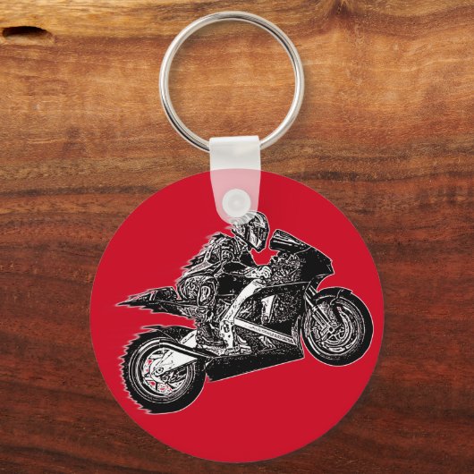 Porte-clés Course de moto (Recto)