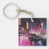 Porte-clés Course de rue nocturne dans la ville animée (Devant)