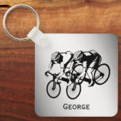Porte-clés Course de vélo argent personnelle (Recto)
