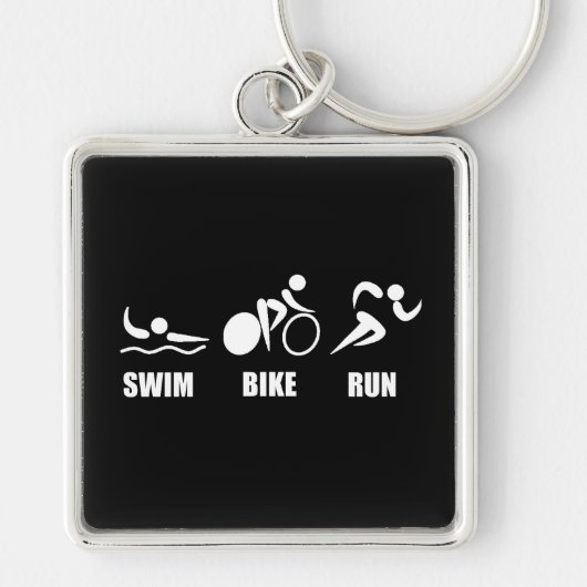 Porte-clés Course de vélo de bain de triathlon (Devant)