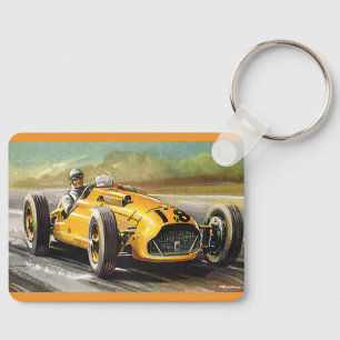 Porte-clés Courses de sport vintage, coureur de voiture de co