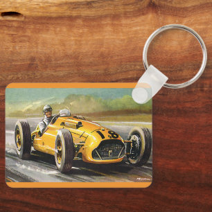 Porte-clés Courses de sport vintage, coureur de voiture de co