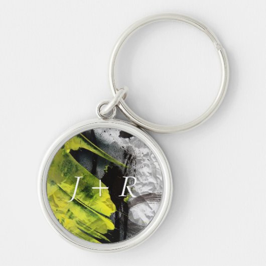 Porte-clés Courses expressives de brosse de texture grunge (Devant)