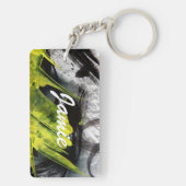 Porte-clés Courses expressives de brosse de texture grunge (Dos)