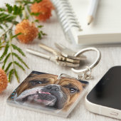 Porte-clés Coussin de jet de Bouledogue Anglais (Devant Droit)