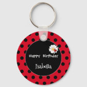 Porte-clés Coute Polka point Ladybug Daisy Flower fête d'anni (Recto)