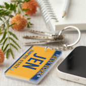 Porte-clés Coutume JEN d'art de plaque minéralogique d'état (Devant droit)