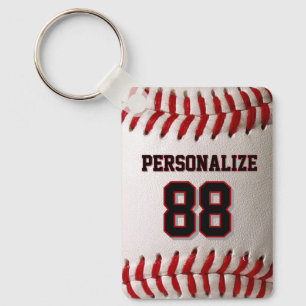 Porte-clés Couture de baseball classique Nom et numéro person
