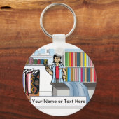 Porte-clés Couture personnalisée, Seamstress - Dessin féminin (Recto)