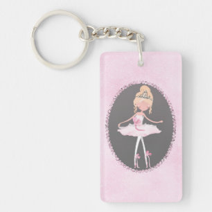 Porte-clés Couture rose et gris Peau légère Ballerina Girls