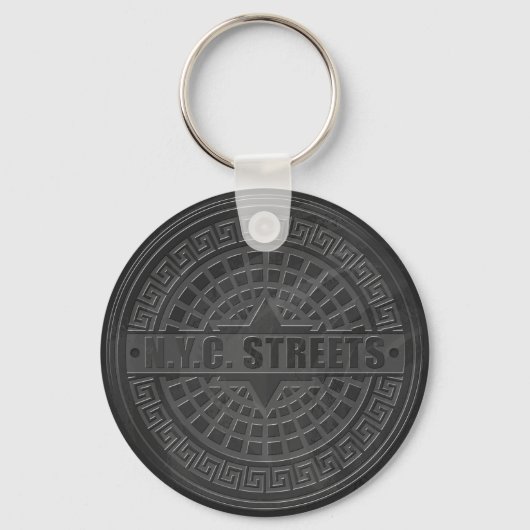 Porte-clés Couvercles de trou en marbre noir (Recto)