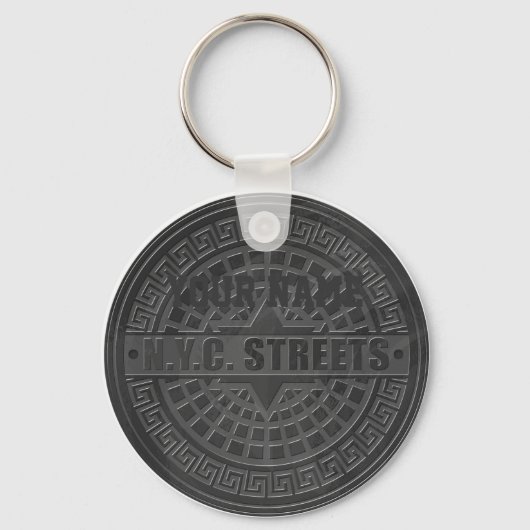 Porte-clés Couvercles de trou en marbre noir (Recto)