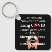 Porte-clés COVID long - Maladie chronique au mode de survie (Recto)