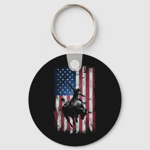 Porte-clés Cow-boy de Rodéo Drapeau Occidental Usa Cowboys