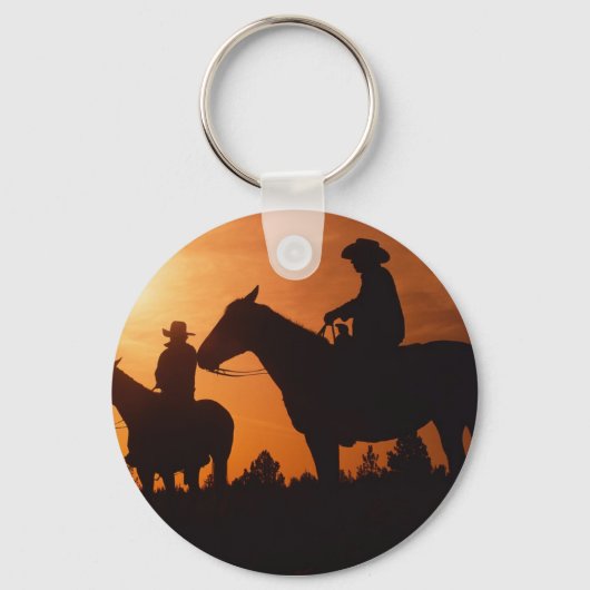porte-clés cow-boys sur chevaux (Recto)
