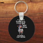 Porte-clés Cow If You See Me Talking To Myself Do Not Disturb (Recto)