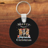 Porte-clés Cow Reindeer Hat Santa Christmas Lights Funny Cow (Recto)