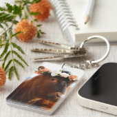Porte-clés Cow with Flower Crown Keychain (2 sided) (Devant droit)
