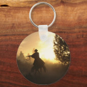 Porte-clés Cowboy avec Lasso au coucher du soleil (Recto)