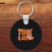 Porte-clés Cowboy Checkered Fall,fall Pumpkin,boots Cow Funny (Recto)