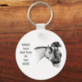 Porte-clés Cowboy : Chevaux : Imprimés de capot : Dessin au c (Recto)