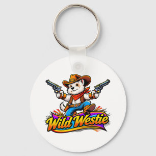 Porte-clés Cowboy Chien Westie (Création Originale
