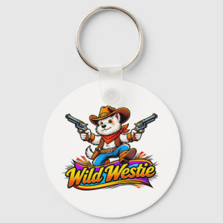 Porte-clés Cowboy Chien Westie (Création Originale