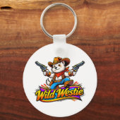 Porte-clés Cowboy Chien Westie (Création Originale (Recto)