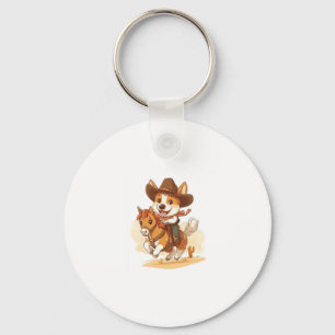 Porte-clés Cowboy Corgi � Western Rodeo Chien
