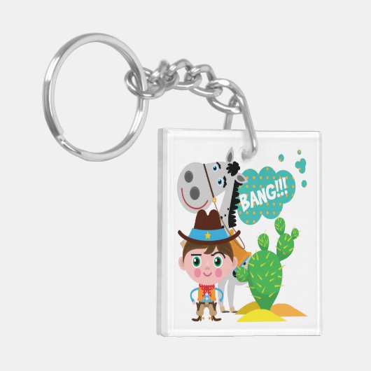 Porte-clés Cowboy et cheval (Devant gauche)