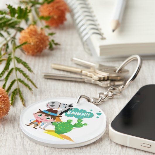 Porte-clés Cowboy et cheval (Devant Droit)