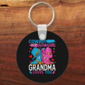 Porte-clés Cowboy Or Cowgirl Grandma Loves You Gender Reveal (Recto)