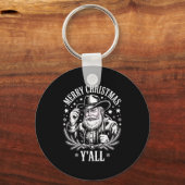 Porte-clés Cowboy Santa Claus Merry Christmas Y'all Western C (Recto)