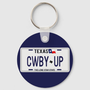 Porte-clés Cowboy Up ! Plaque de licence CWBY UP Texas