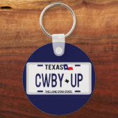 Porte-clés Cowboy Up ! Plaque de licence CWBY UP Texas (Recto)