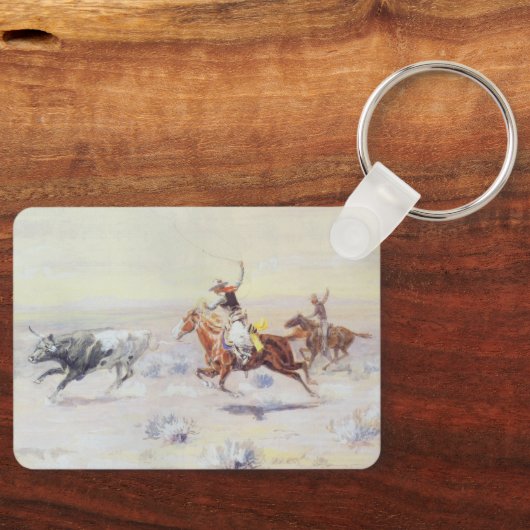 Porte-clés Cowboys du Bar Triangle par CM Russell (Recto)