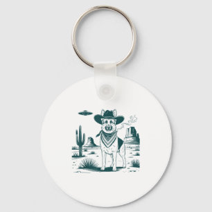 Porte-clés Cowboys Vintages Ufo Western Drôle Chien Berger Al
