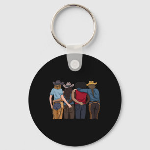 Porte-clés Cowgirl Bestfriends Barrel Racing Horseback équita