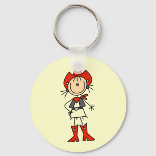 Porte-clés Cowgirl en T-shirts rouges et Cadeaux