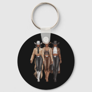 Porte-clés Cowgirl occidentale noire Rodeo Mélanine Cowgirl