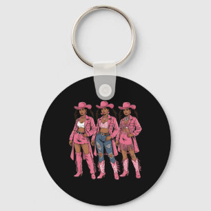Porte-clés Cowgirl Western Mélanine Juneteenth Mois de l'hist