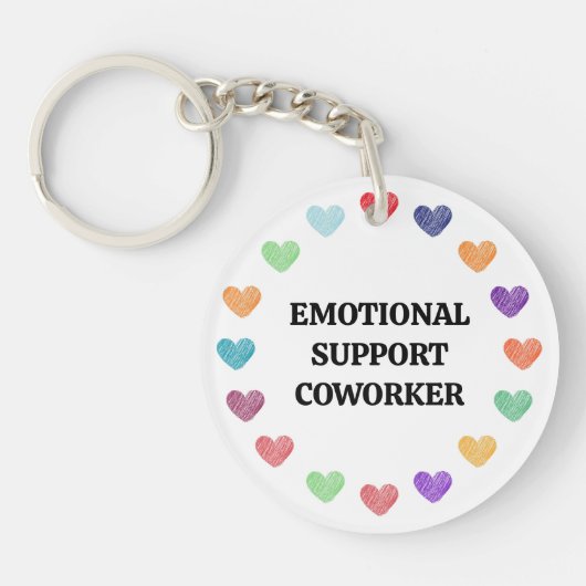 Porte-clés Coworker de support émotionnel avec Coeurs Arc-en- (Devant)
